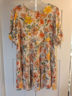 Flying Tomato Floral District Babydoll M Floral Boho Romantic Western Fall Mini